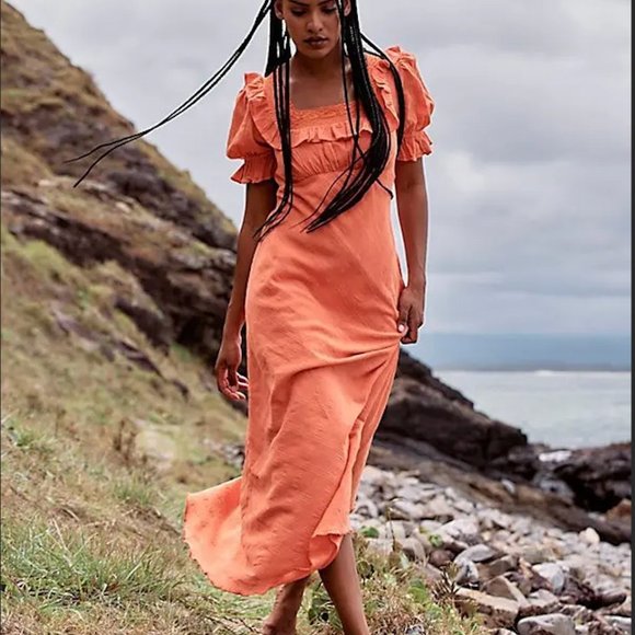 FreePeople Free-Est Now And Forever Midi Dress - Flamingo - Picture 1 of 3